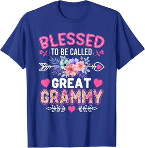 Blessed To Be Called Great Grammy Shirt Funny Mother's Day T-Shirt - T-Shirt | Royal