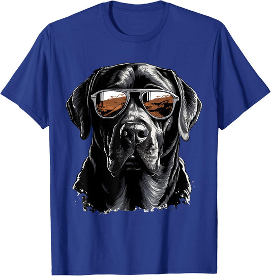 Labrador Retriever Lab Dog Breed Pet with Sunglasses Women Kids T-Shirt - T-Shirt | Royal