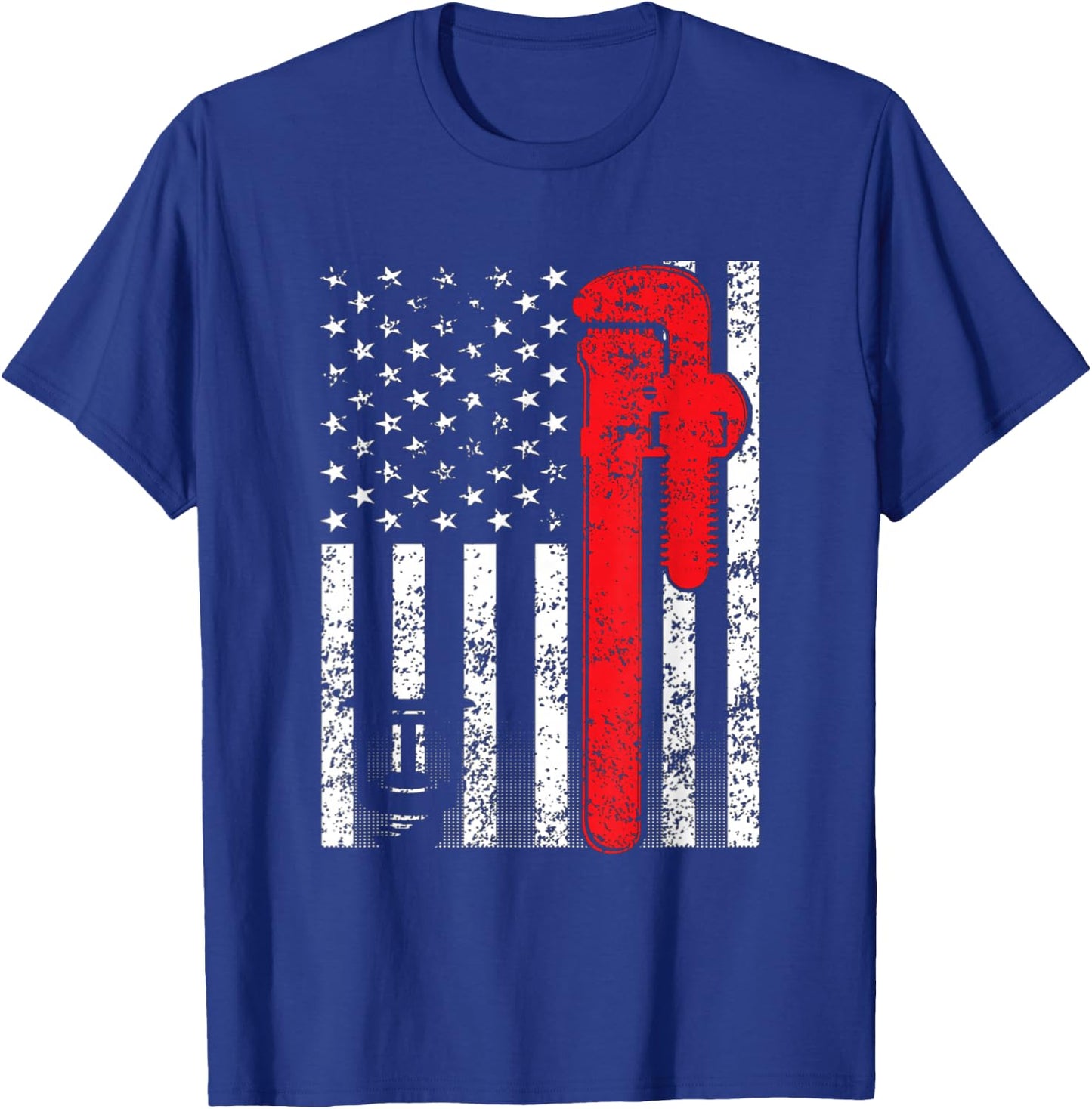 American Sprinkler Fitter -Adults Black Cotton Polyester Modern Lightweight Classic Fit Short Sleeve T-Shirt - T-Shirt | Royal