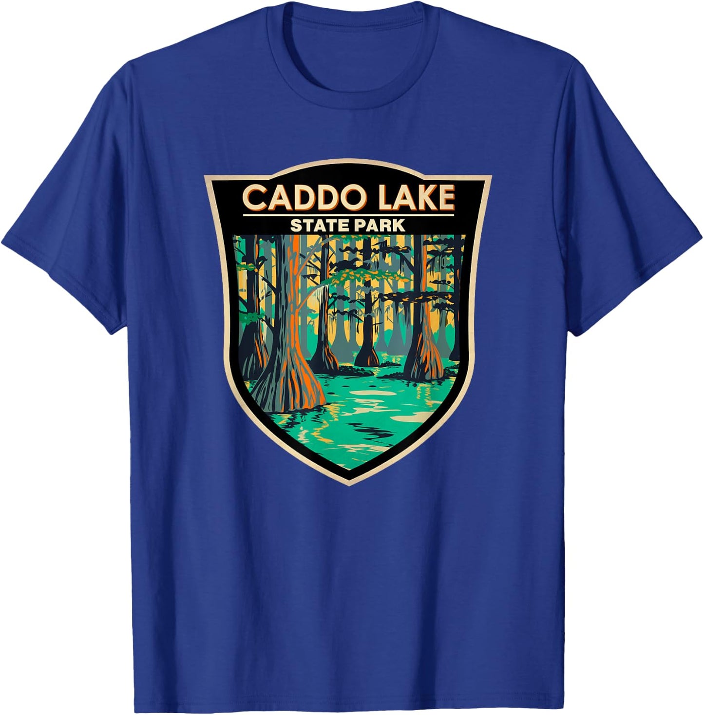 Caddo Lake State Park Texas Badge Vintage T-Shirt - T-Shirt | Royal