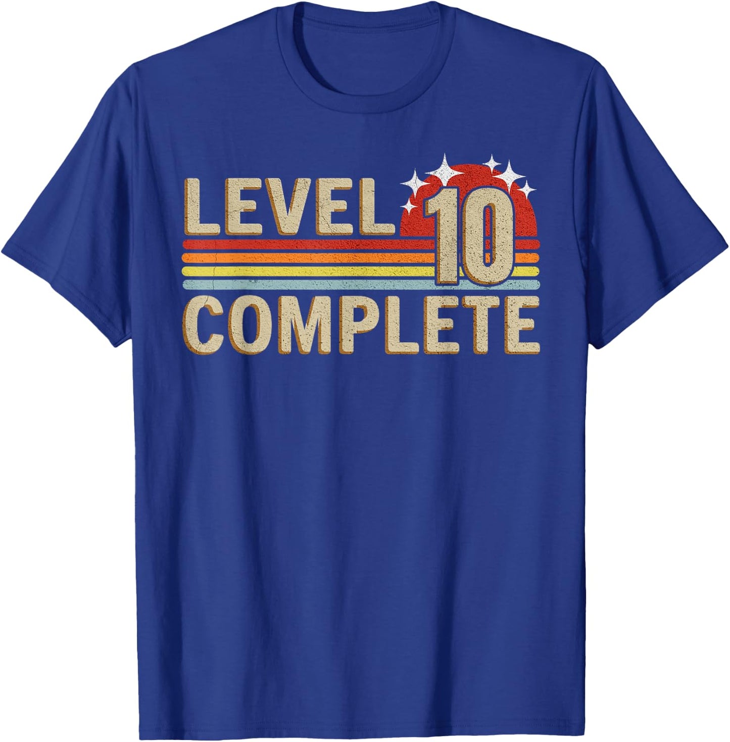 Level 10 Complete Gaming Vintage 10 Years Wedding T-Shirt - T-Shirt | Royal
