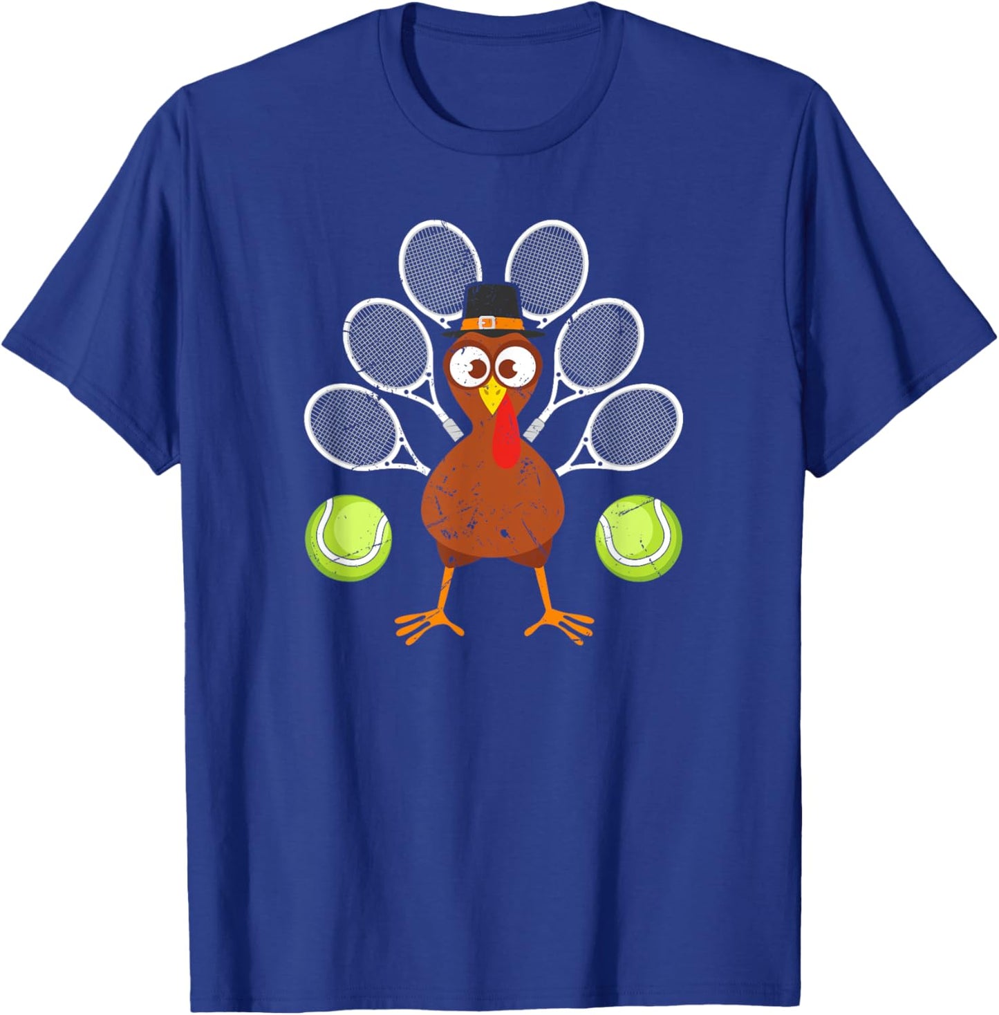 Tennis Racket Turkey Thanksgiving T-Shirt - T-Shirt | Royal