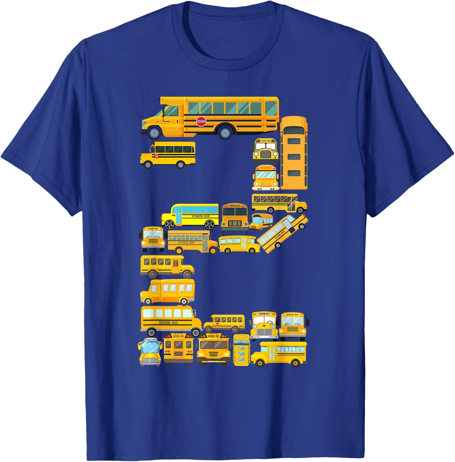 2 Year Old Toddler 2nd Birthday School Bus Theme Kids Party T-Shirt - T-Shirt | Royal