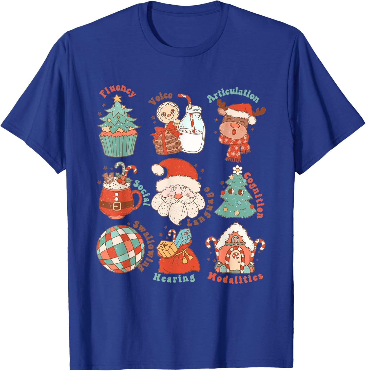 Speech Language Pathologist SLP Merry Christmas Cute T-Shirt - T-Shirt | Royal