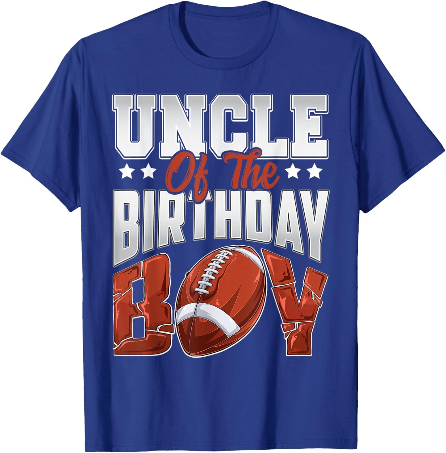 Uncle Football birthday Boy Family Baller b-day Party T-Shirt - T-Shirt | Royal