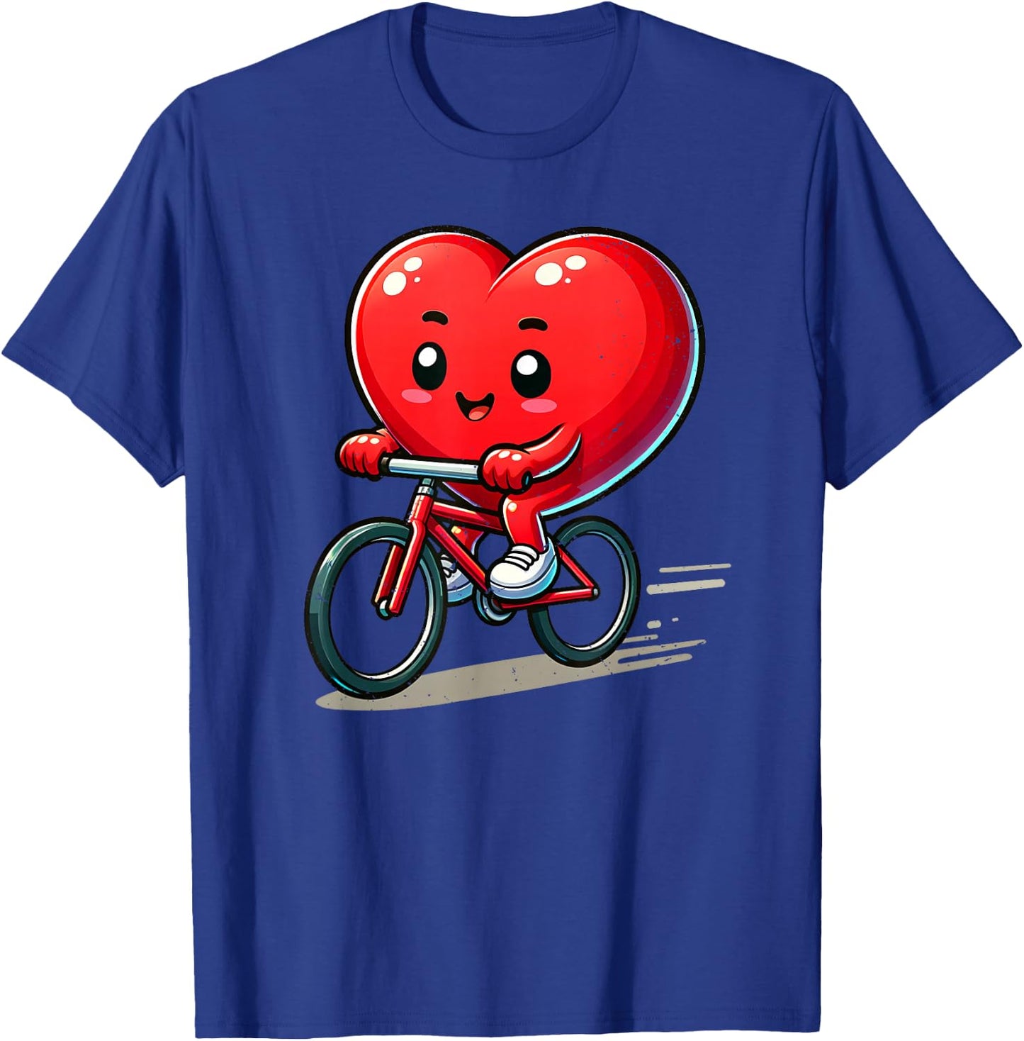 Biking Valentines Day Boy Funny Heart Bike Bicycle Lover Kid T-Shirt - T-Shirt | Royal
