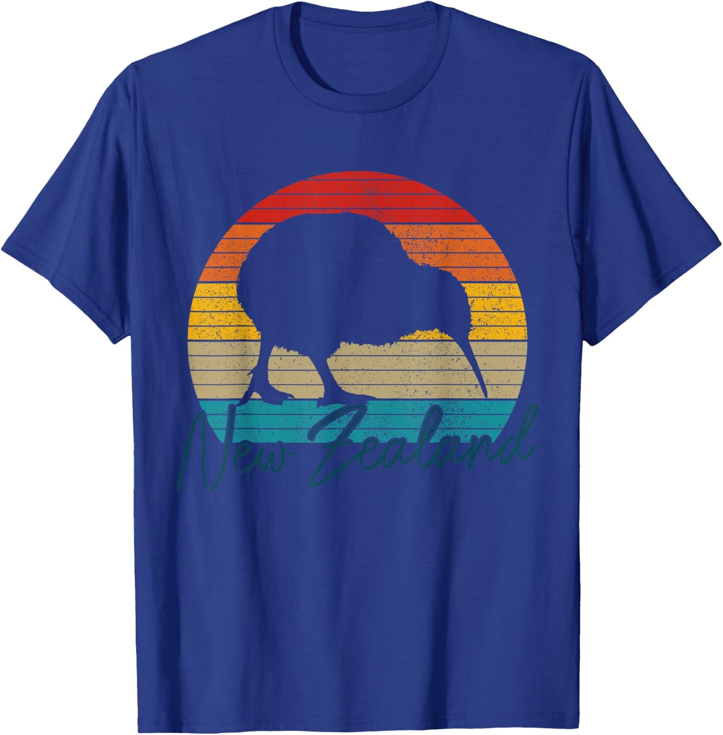 New Zealand Vintage Retro Kiwi Bird T-Shirt - T-Shirt | Royal