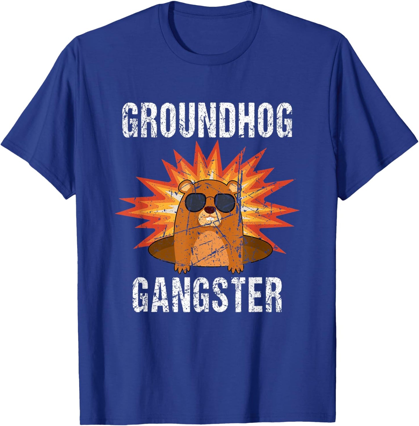 Vintage Groundhog Gangster T-Shirt - T-Shirt | Royal