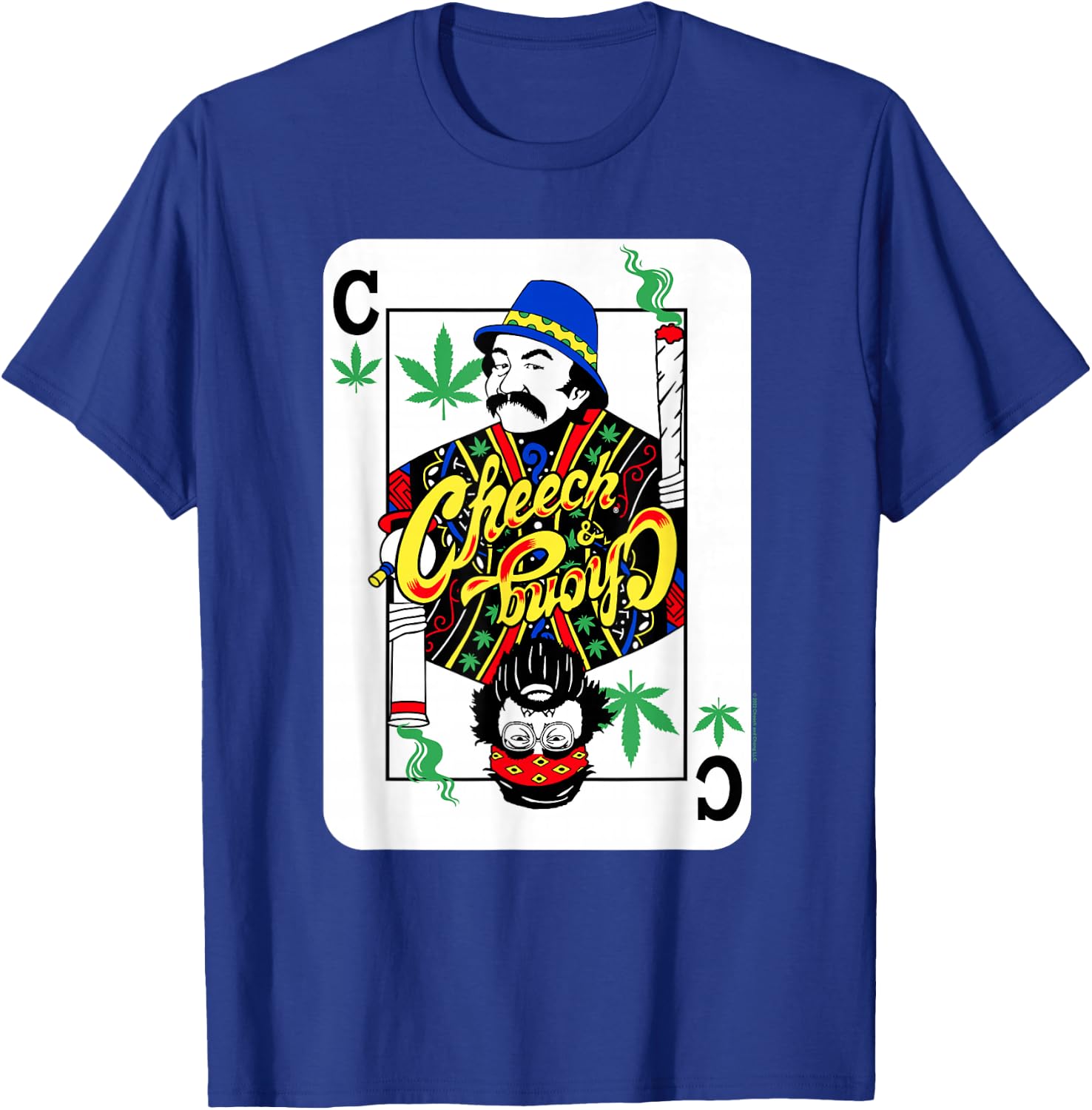 Cheech & Chong Playing Card C Of Weeds T-Shirt - T-Shirt | Royal