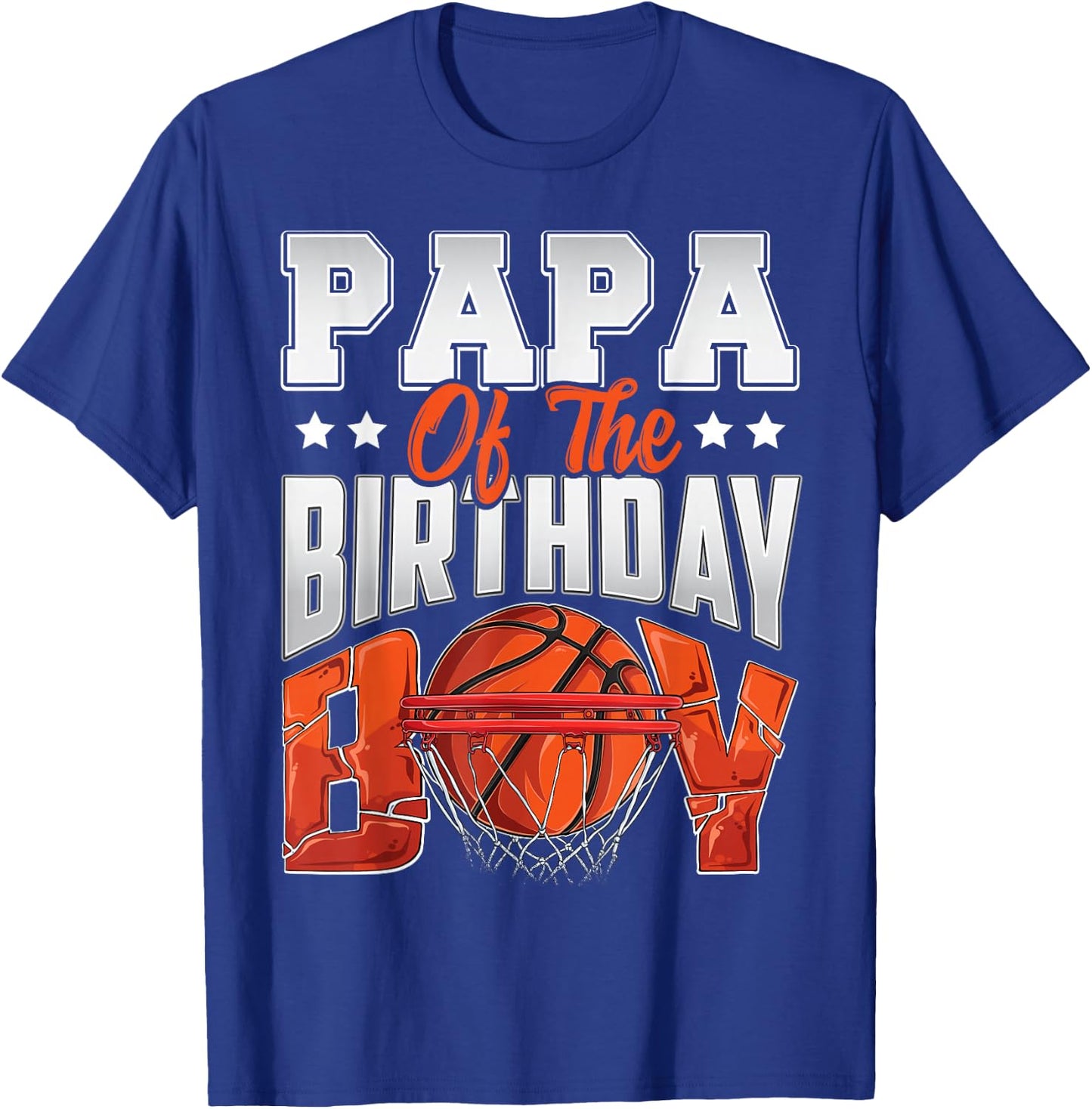 Papa basketball birthday Boy Family Baller b-day Party T-Shirt - T-Shirt | Royal