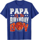 Papa basketball birthday Boy Family Baller b-day Party T-Shirt - T-Shirt | Royal