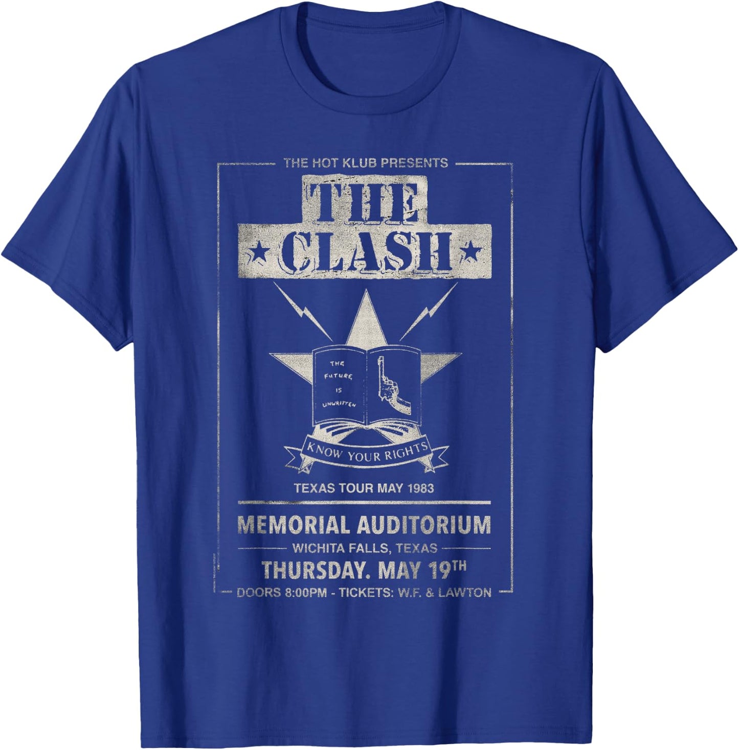 The Clash - Texas Tour 83' Wichita Falls T-Shirt - T-Shirt | Royal