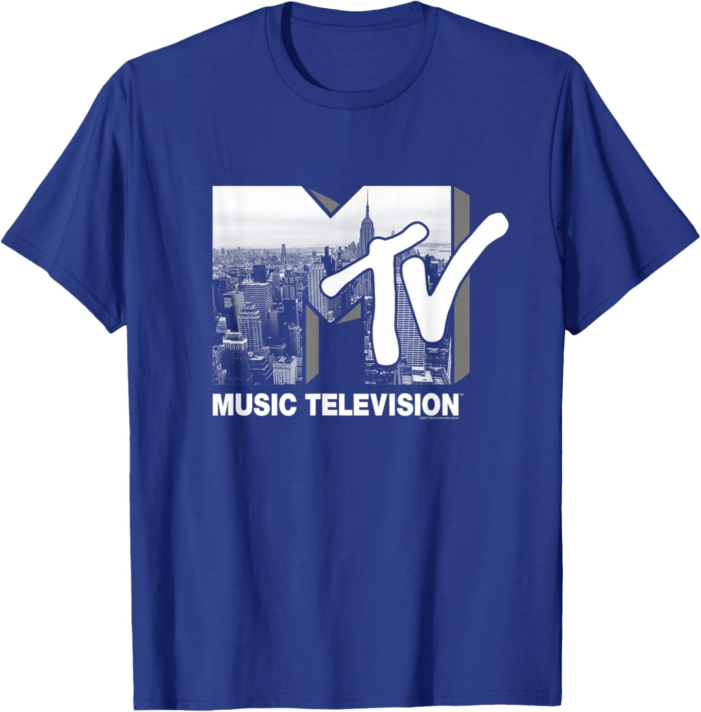 MTV Logo New York Skyline T-Shirt - T-Shirt | Royal