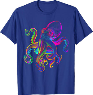 Funny octopus sea monster krakens Jellyfishes sea animals T-Shirt - T-Shirt | Royal