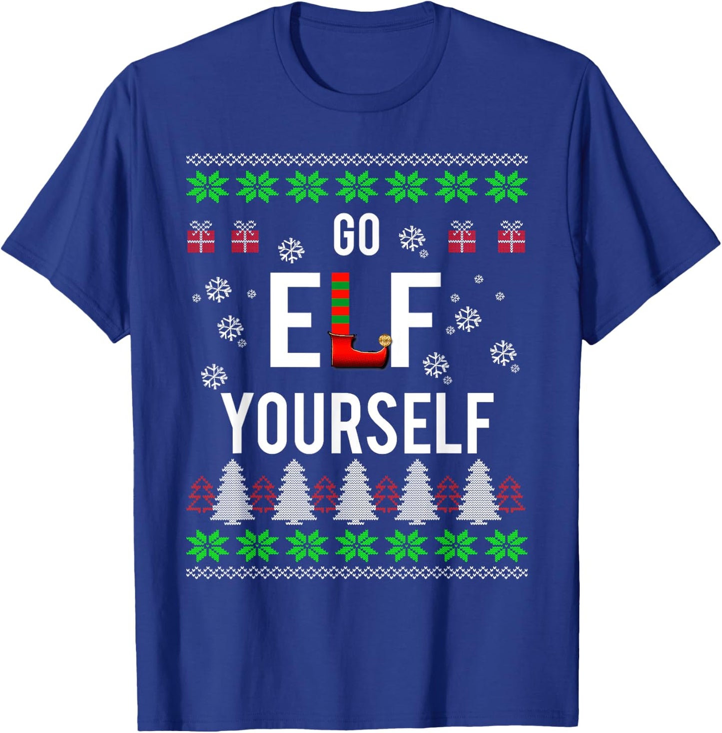 Go ELF Yourself Funny Christmas Holiday T-Shirt - T-Shirt | Royal