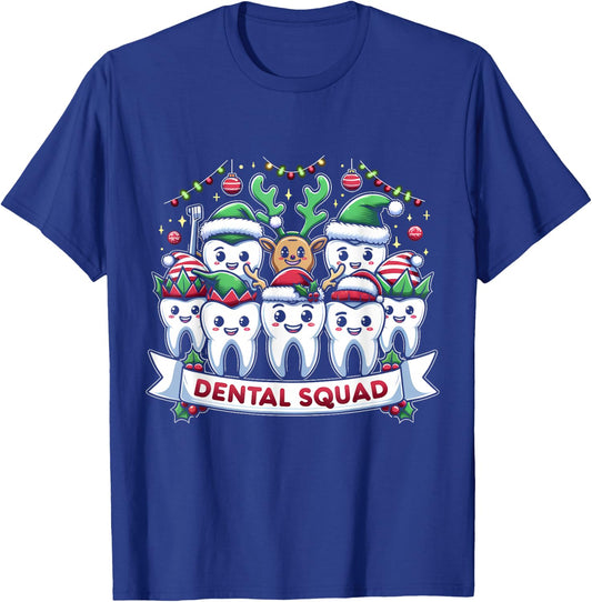 Merry Dental Squad Group Cheer Christmas Teeth Dentistry T-Shirt - T-Shirt | Royal