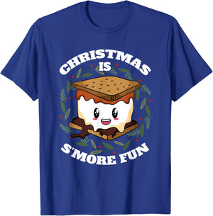 Christmas Is S'more Fun Toddler Boy Camping Cute Smores T-Shirt - T-Shirt | Royal