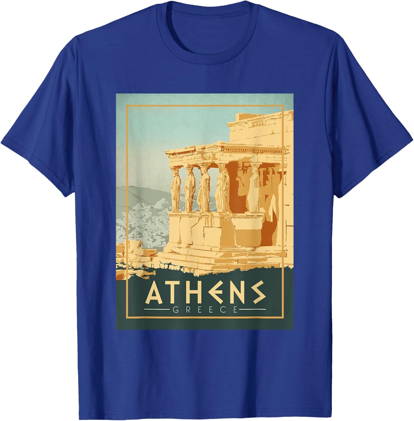 Vintage Athens Ancient Temple Of Athena Greece Souvenir T-Shirt - T-Shirt | Royal