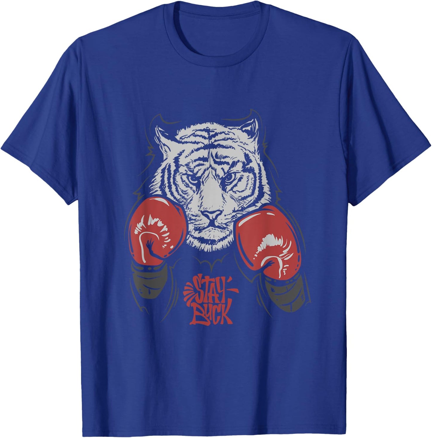 Stay Buck - Tiger Boxer - Boxing Gloves T-Shirt - T-Shirt | Royal