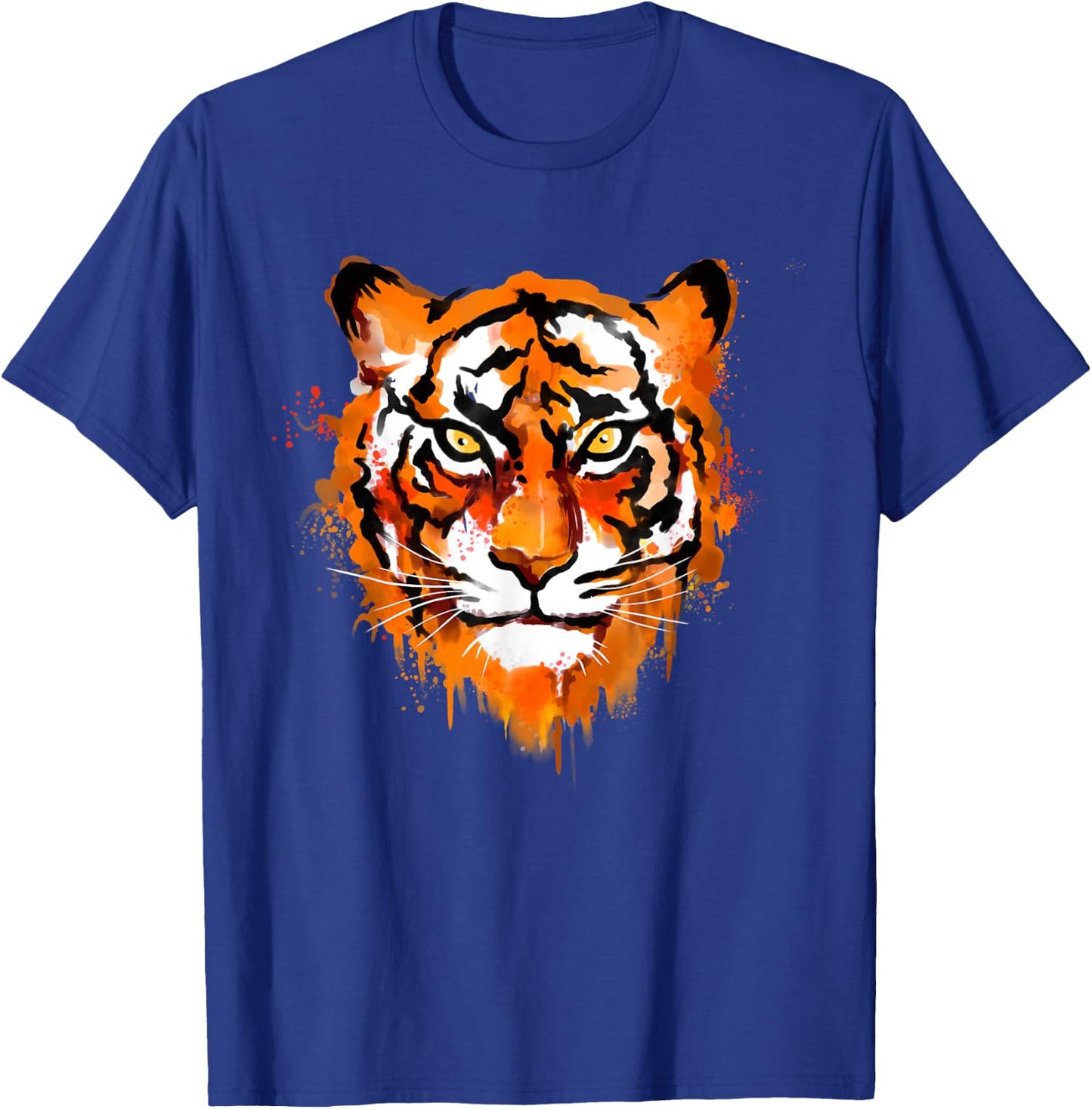 Tiger Head Watercolor Art Funny Predator Safari Animal Lover T-Shirt - T-Shirt | Royal