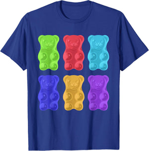 Cool Gummy Bear Art For Girls Kids Toddler Candy Gummies T-Shirt - T-Shirt | Royal