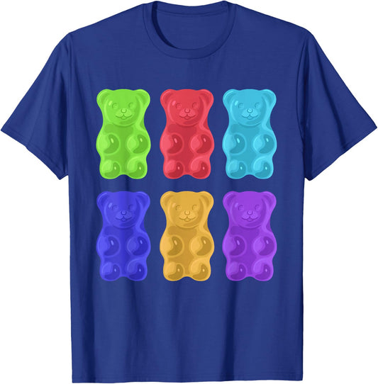 Cool Gummy Bear Art For Girls Kids Toddler Candy Gummies T-Shirt - T-Shirt | Royal