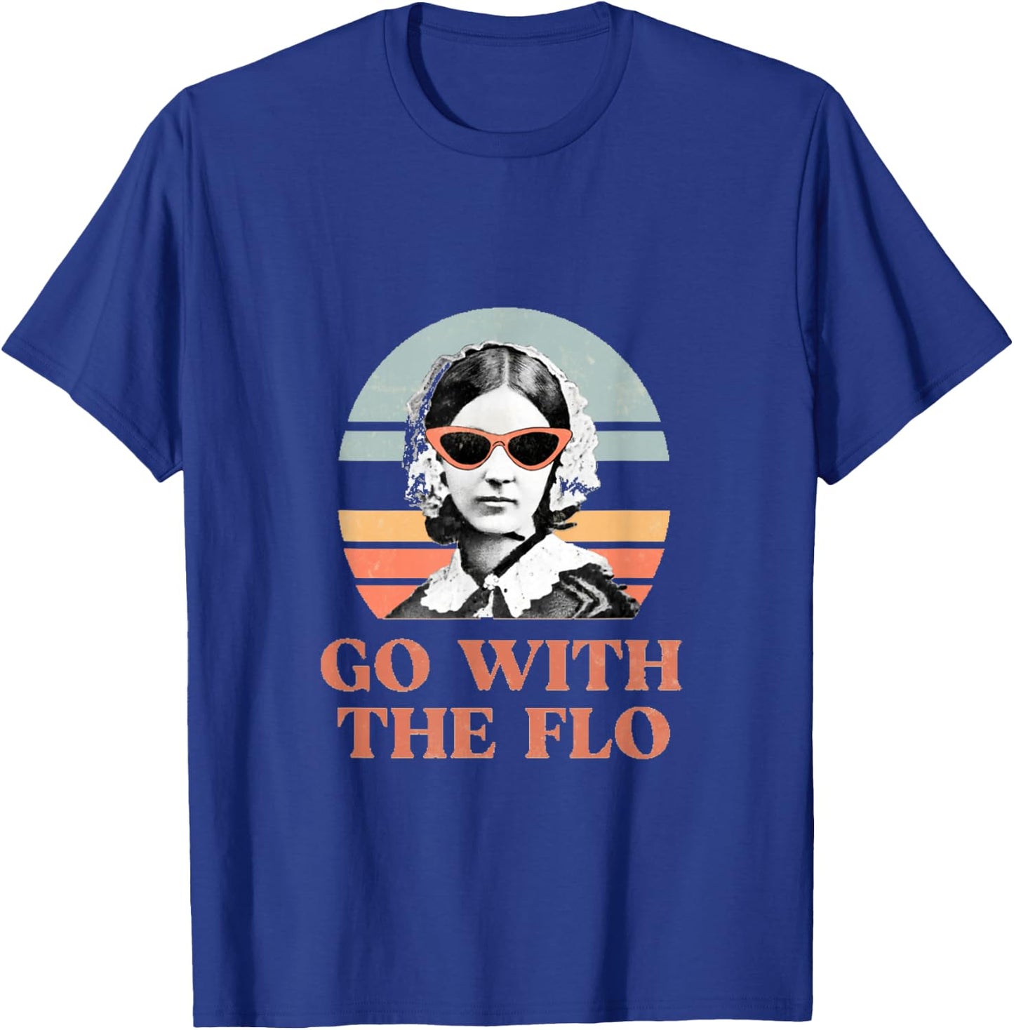 Go with the Flo funny nursing design T-Shirt - T-Shirt | Royal