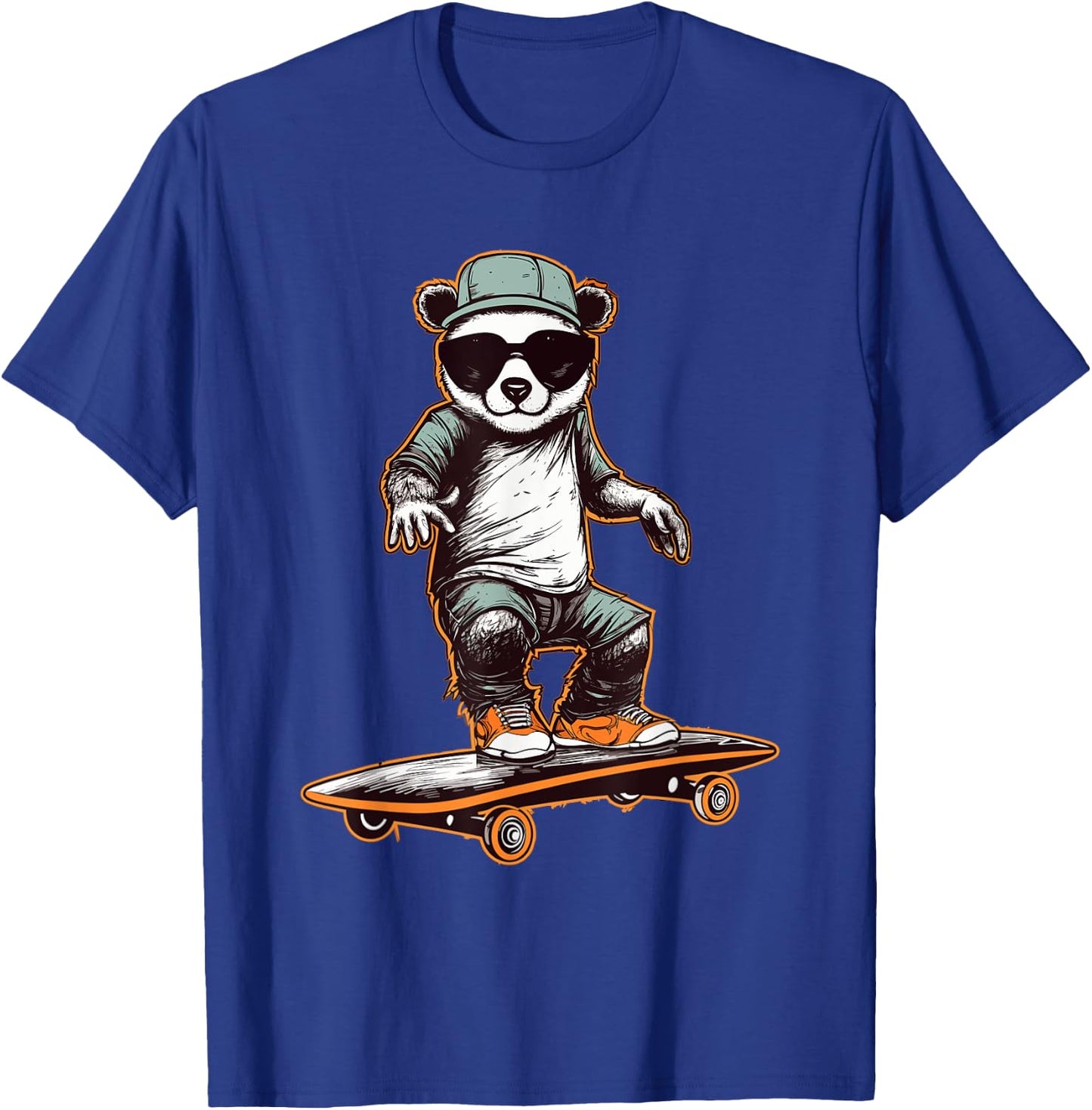 Skateboarding Panda Skater Skateboarder Women T-Shirt - T-Shirt | Royal