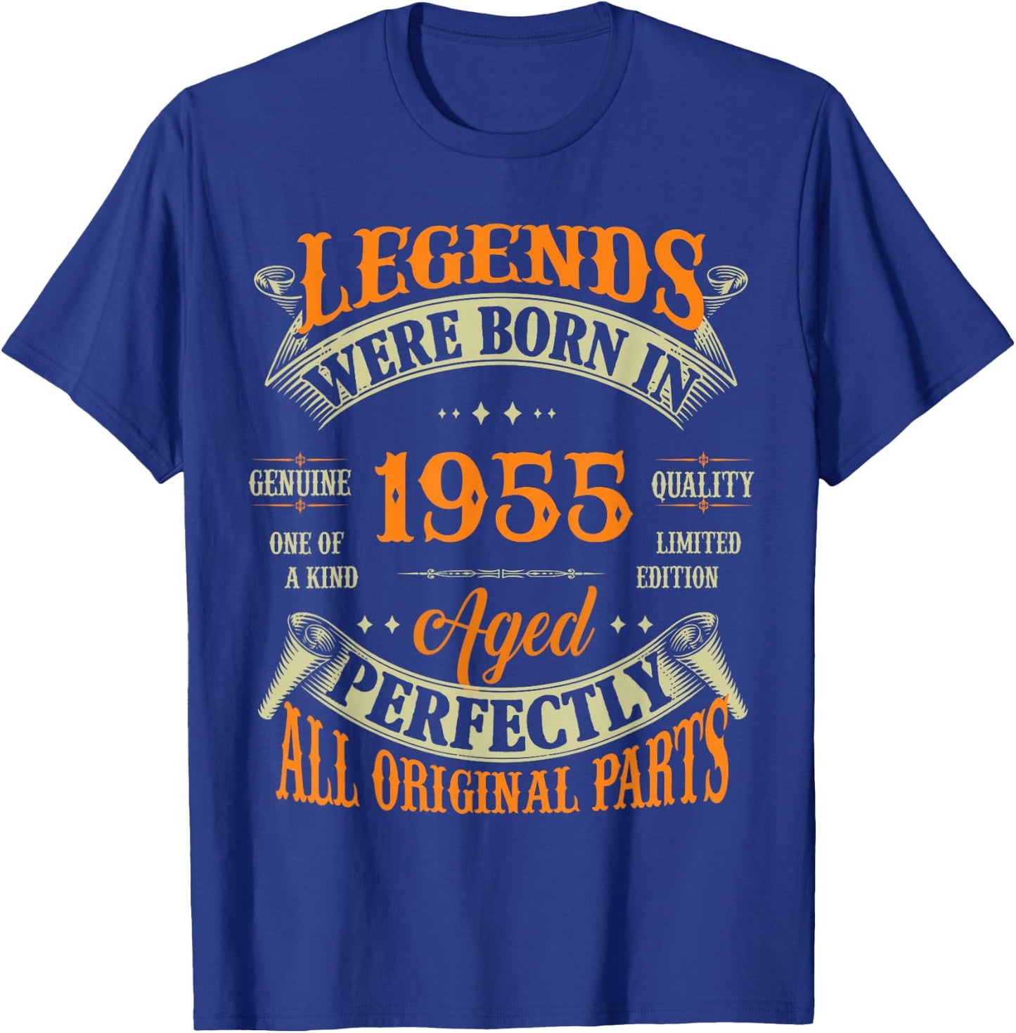 70th Birthday Vintage Legends Born in 1955 70 Years Old T-Shirt - T-Shirt | Royal