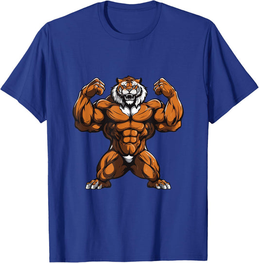 Tiger Muscles Gym Fitness Workout Training Beast T-Shirt - T-Shirt | Royal