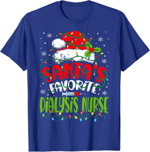 Santa Favorite Dialysis Nurse Christmas Nephrology Nurse T-Shirt - T-Shirt | Royal