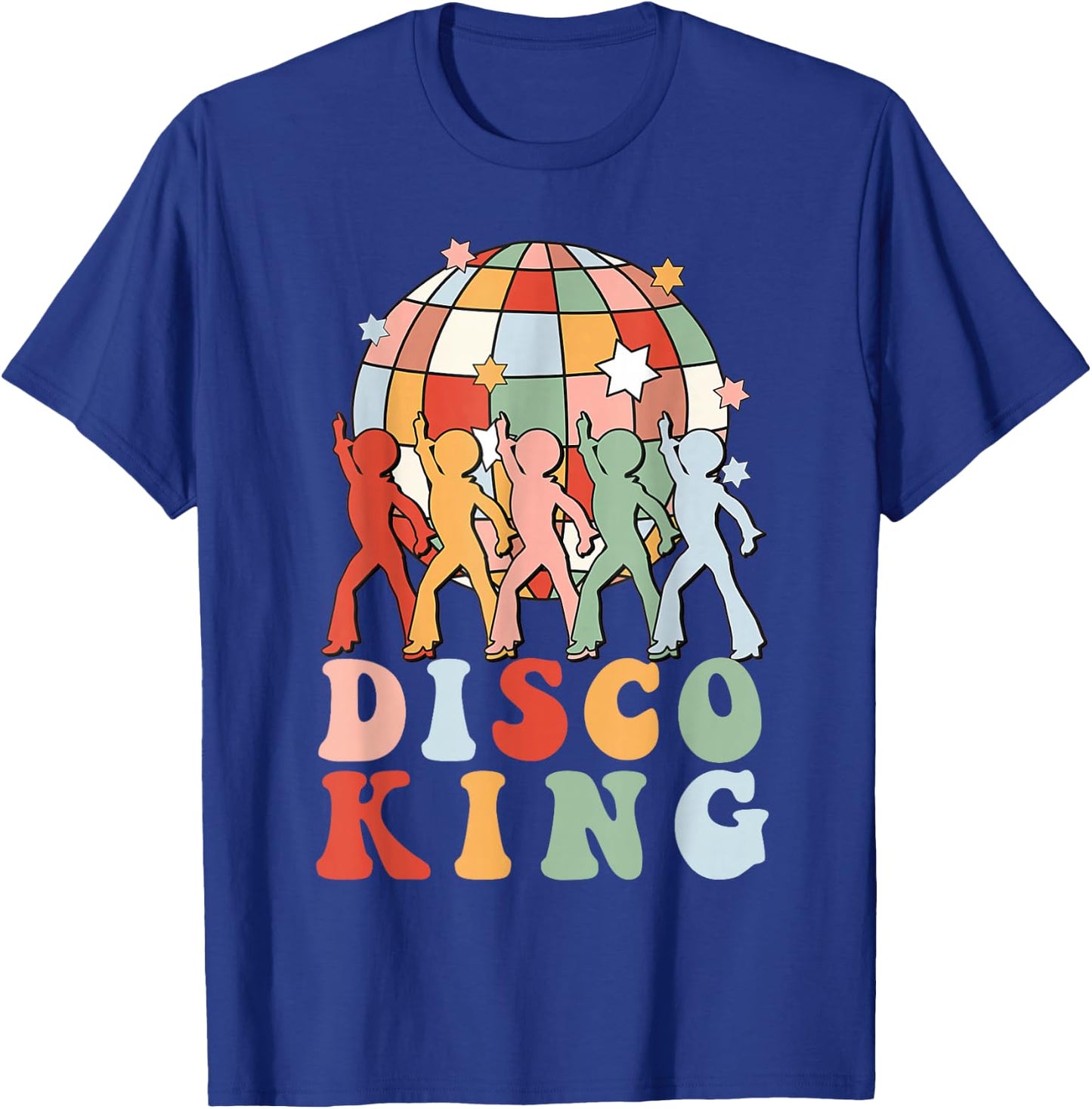 Disco King Funky Vintage 70s 80s For Dance Party Gifts T-Shirt - T-Shirt | Royal