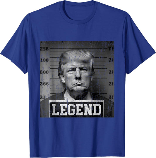 Trump 2024 Mugshot President Legend USA Black Retro T-Shirt - T-Shirt | Royal