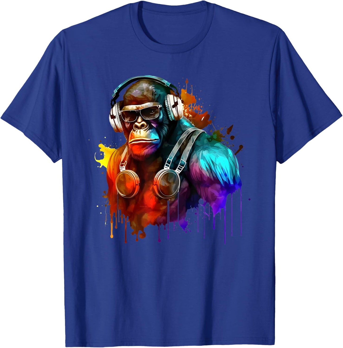 Gorilla DJ with Headphones Rave Techno T-Shirt - T-Shirt | Royal