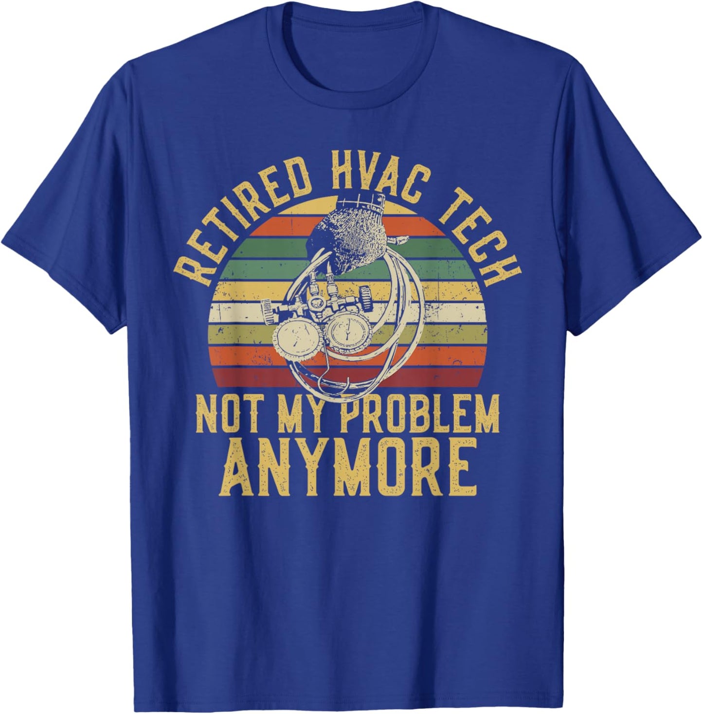 HVAC Technician Tech Retired Vintage Retro Retired Hvac Tech T-Shirt - T-Shirt | Royal