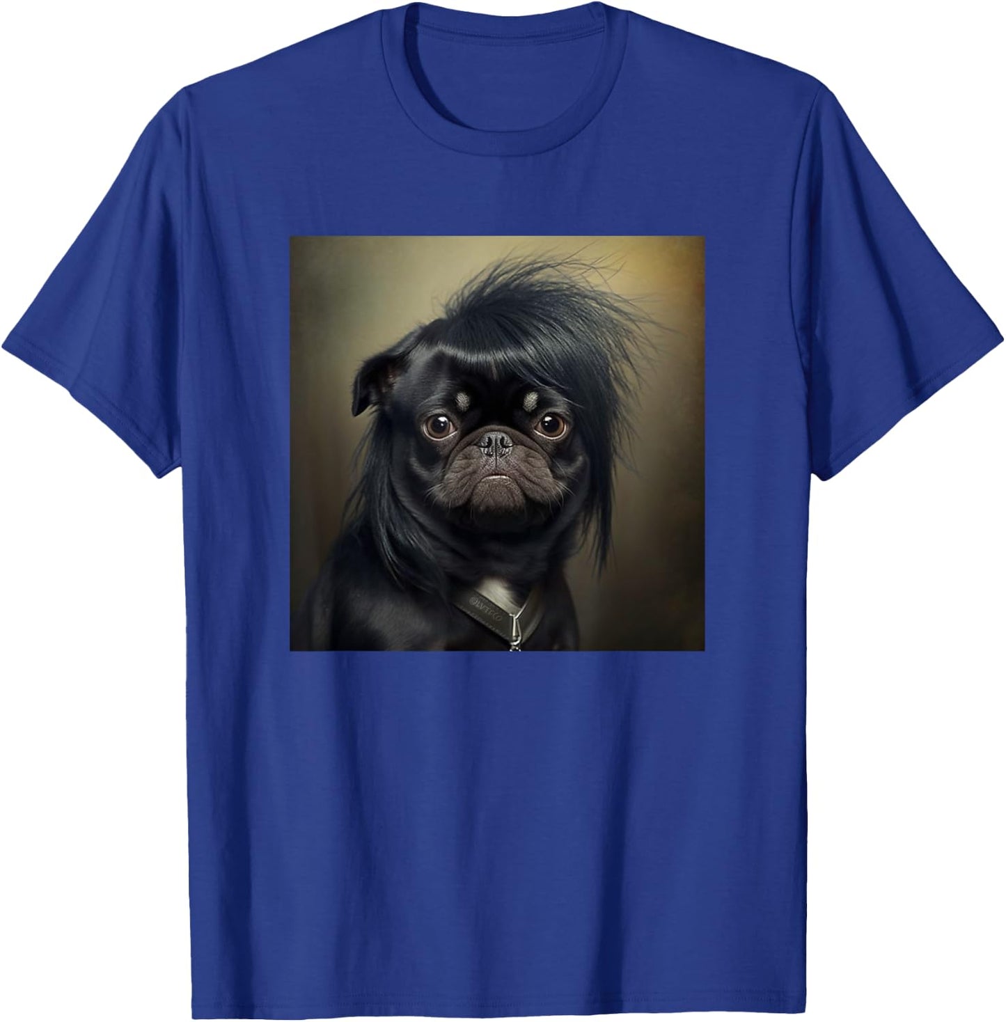 Pug with Emo Hairstyle Cute Face Funny T-Shirt - T-Shirt | Royal