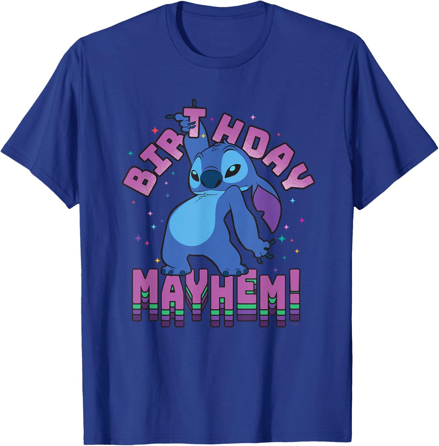 Disney Lilo & Stitch Disco Dance Birthday Mayhem! T-Shirt - T-Shirt | Royal