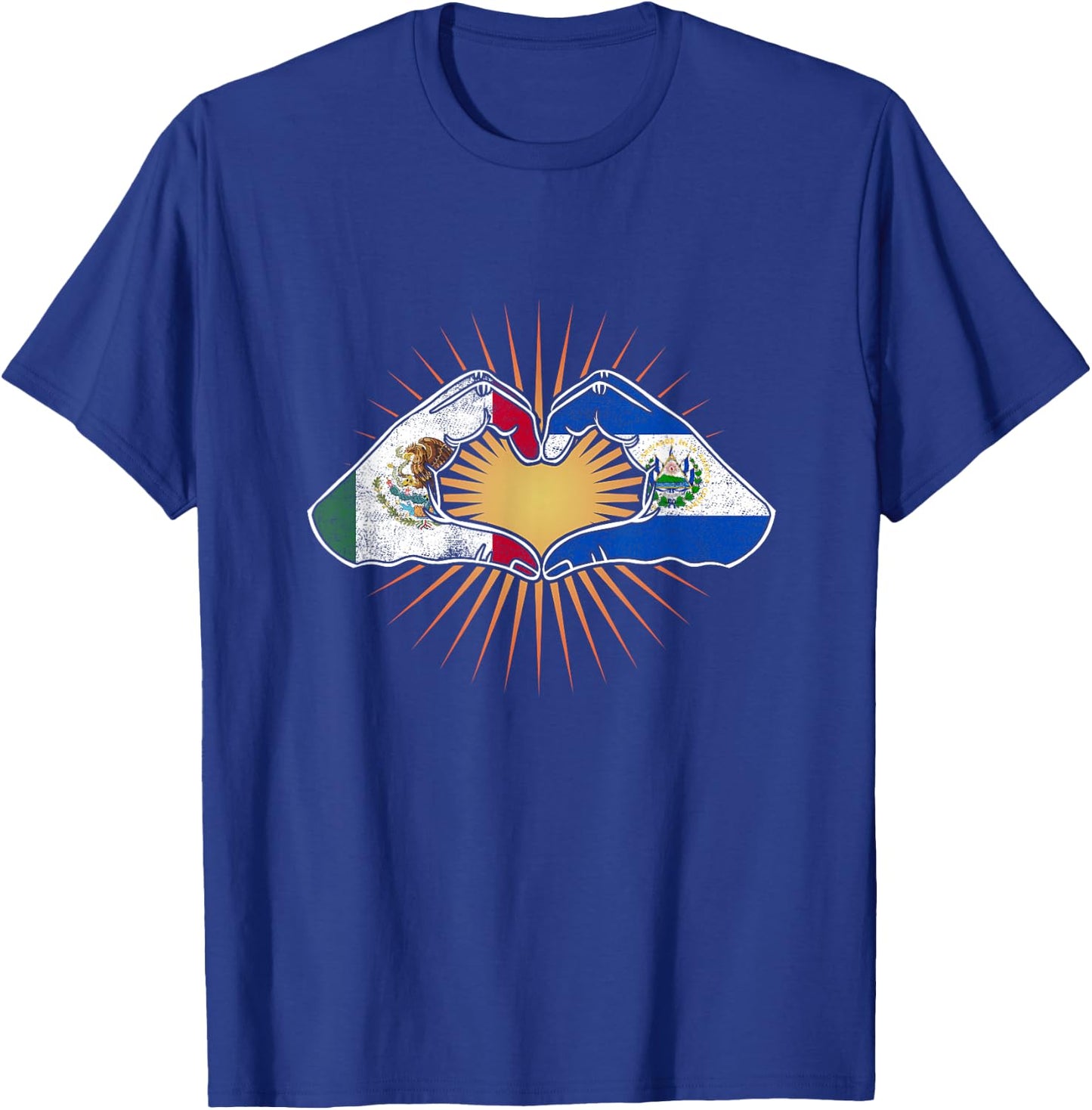 Heart Hands Mexico and El Salvador T-Shirt - T-Shirt | Royal