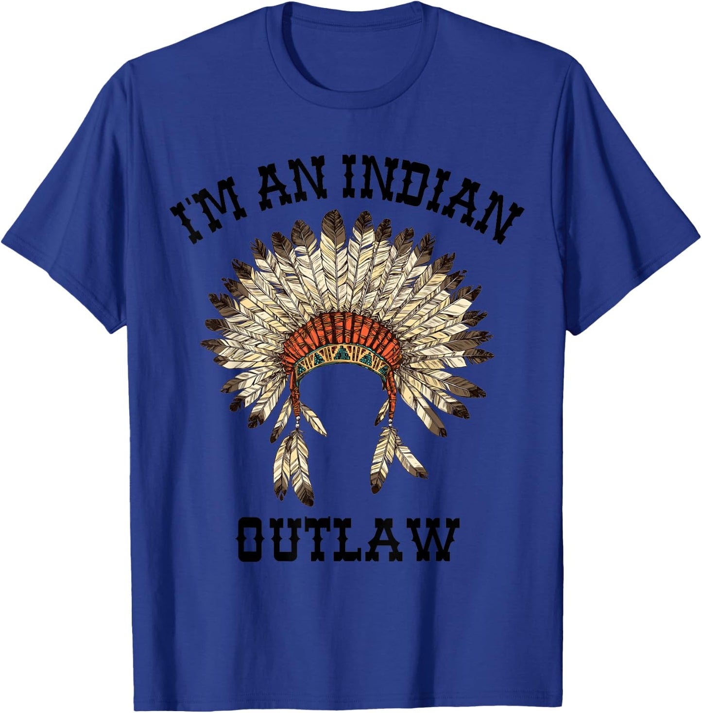 Vintage Indian Outlaw Classic - Women's Grey Classic Fit Short Sleeve - Small - Music Themed - Vacation Wear T-Shirt - T-Shirt | Royal