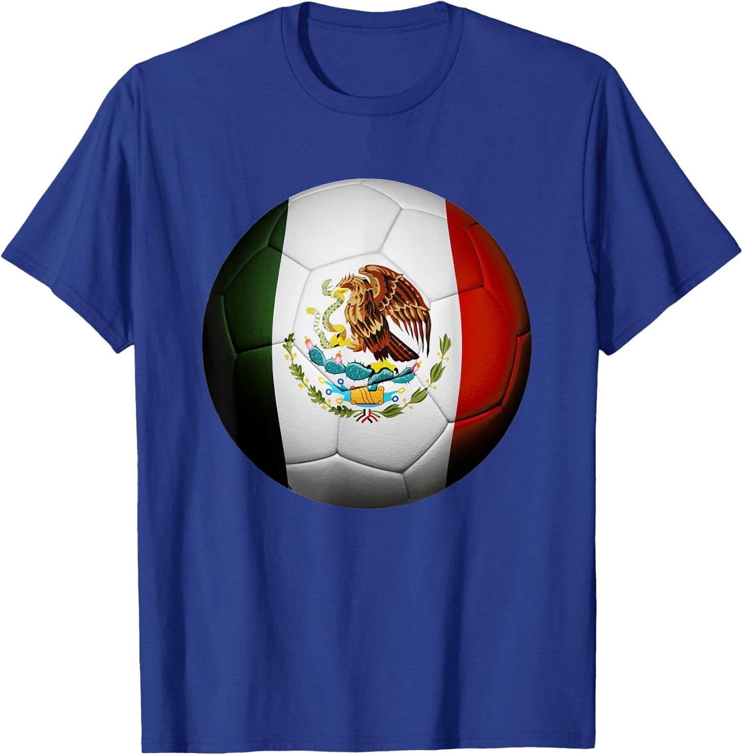 Kids Soccer Ball Mexico Flag Sports Mexico Futbol Boys Girls T-Shirt - T-Shirt | Royal