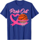 Pink Out Breast Cancer Pink Ribbon Heart & Basketball Ball T-Shirt - T-Shirt | Royal