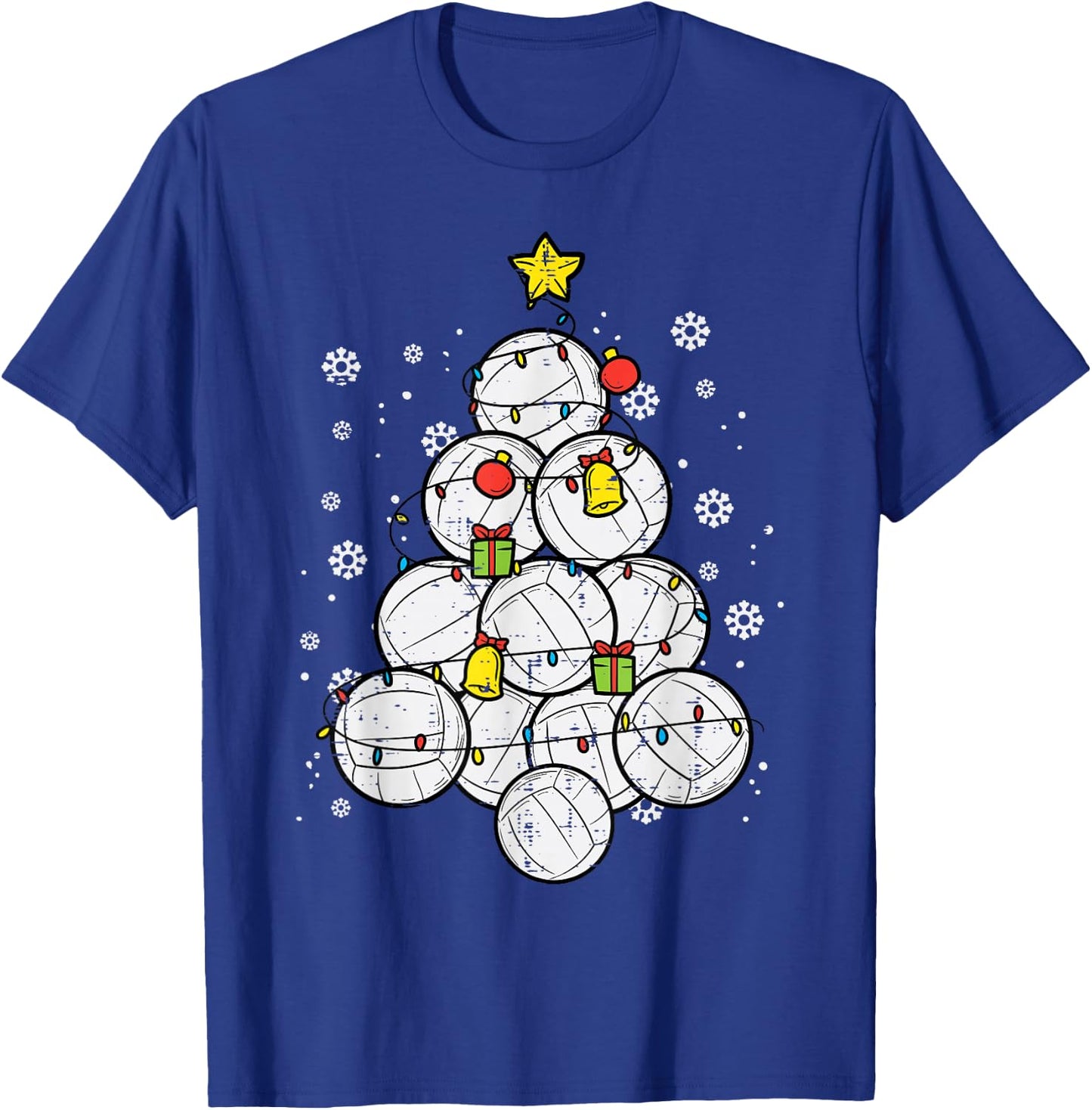 Volleyball Christmas Tree Xmas Sports Player Men Women Kids T-Shirt - T-Shirt | Royal
