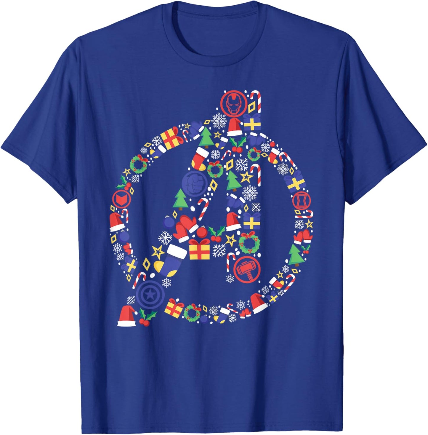 Marvel Avengers A Logo Symbol Holiday Christmas Icons T-Shirt - T-Shirt | Royal