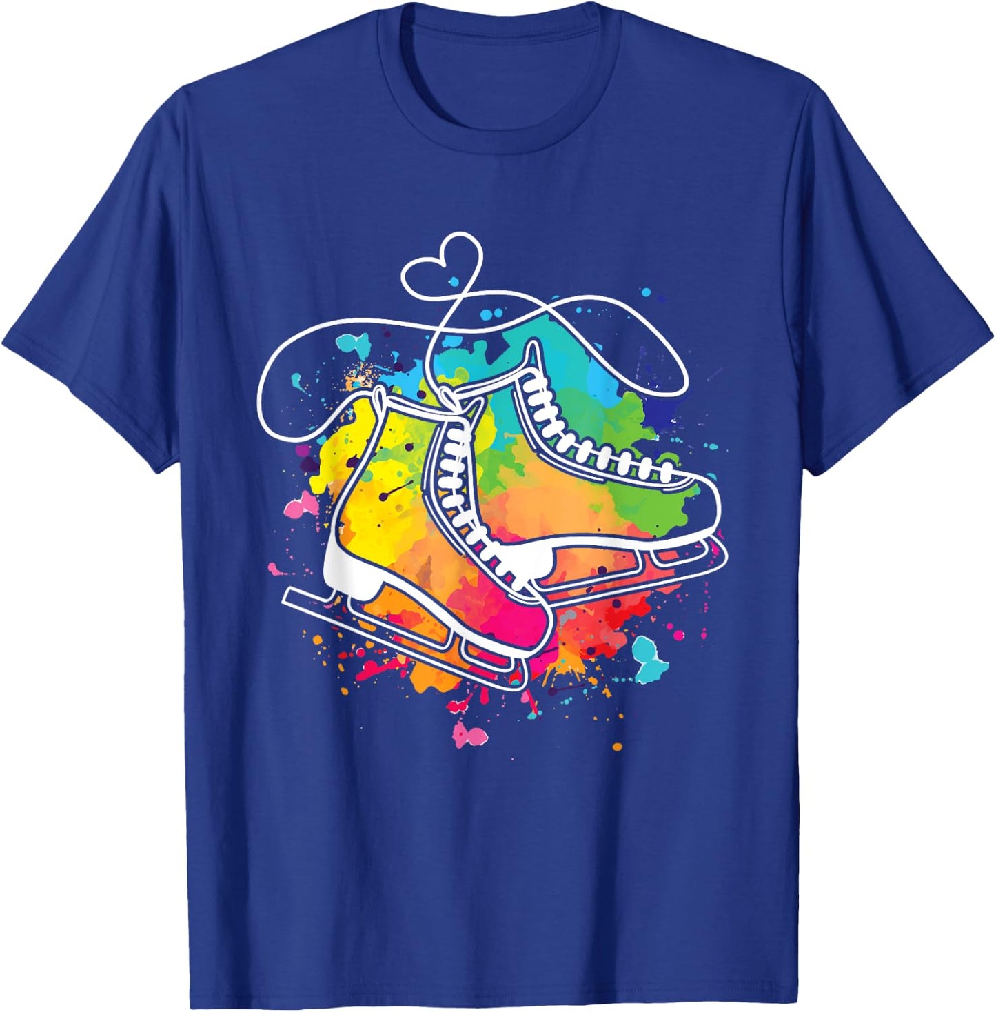Ice Skating Shoes - Heart Figure Skater Roller Skates Winter T-Shirt - T-Shirt | Royal