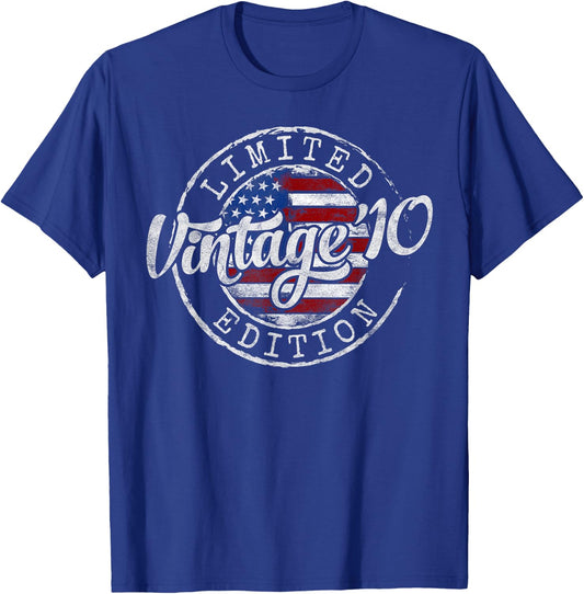Vintage 2010 15th Birthday Gifts for Boy Girl 15 Year Old T-Shirt - T-Shirt | Royal