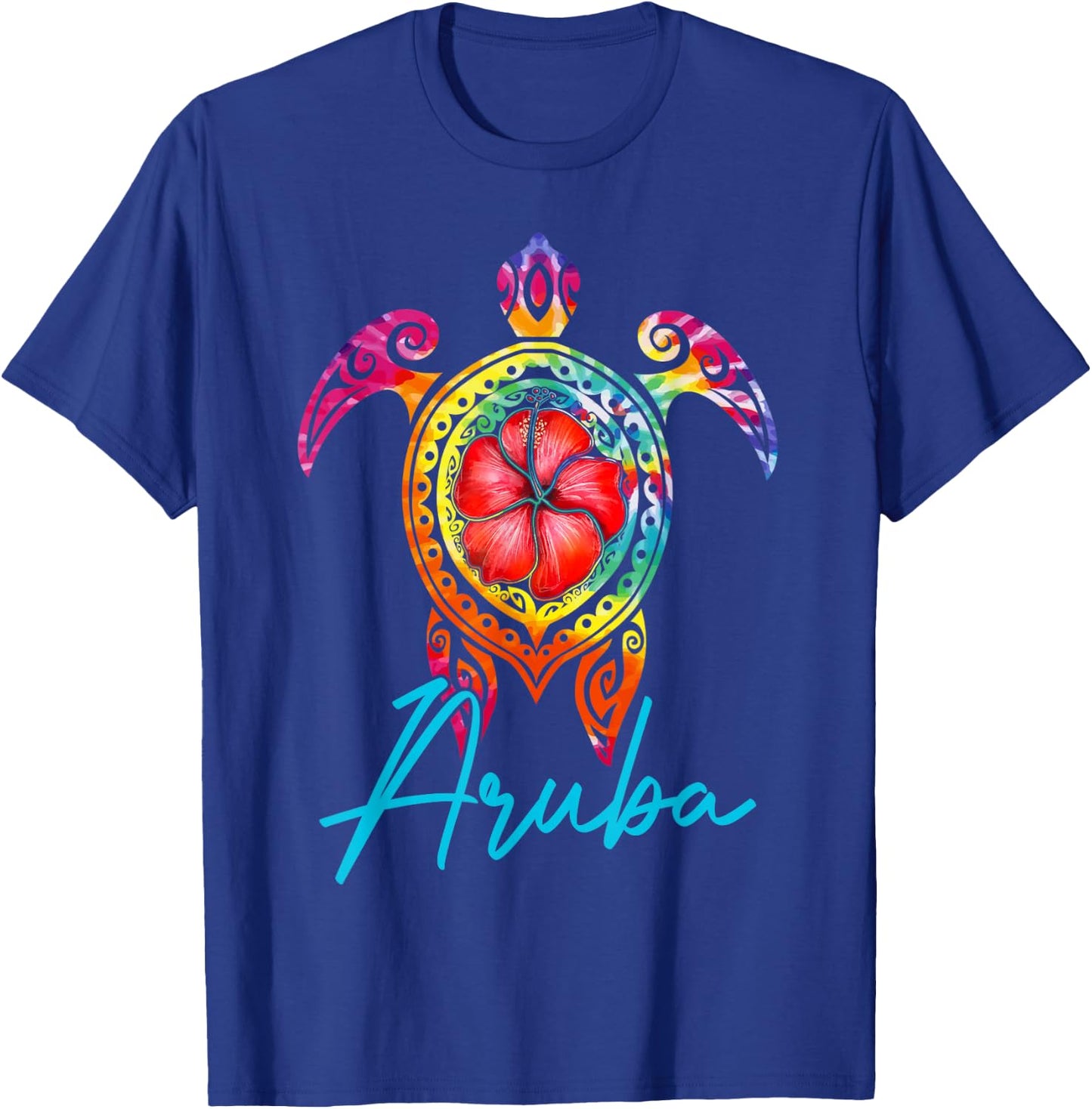 Aruba Tie Dye Sea Turtle, Aruba Family Vacation 2025 T-Shirt - T-Shirt | Royal