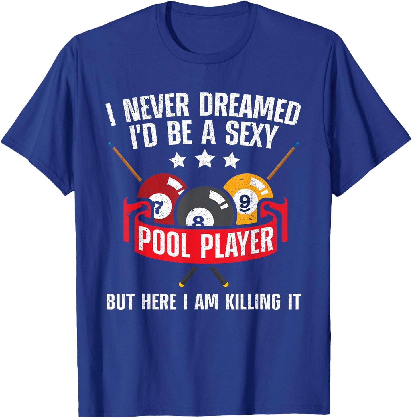 Cool Pool Player Design Women Pool Billiards Player T-Shirt - T-Shirt | Royal