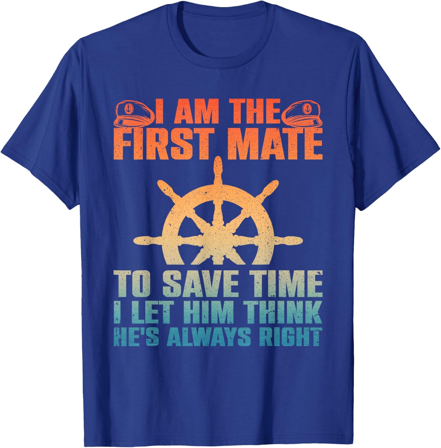 Funny First Mate Women Pontoon Boat Captain Boating T-Shirt - T-Shirt | Royal