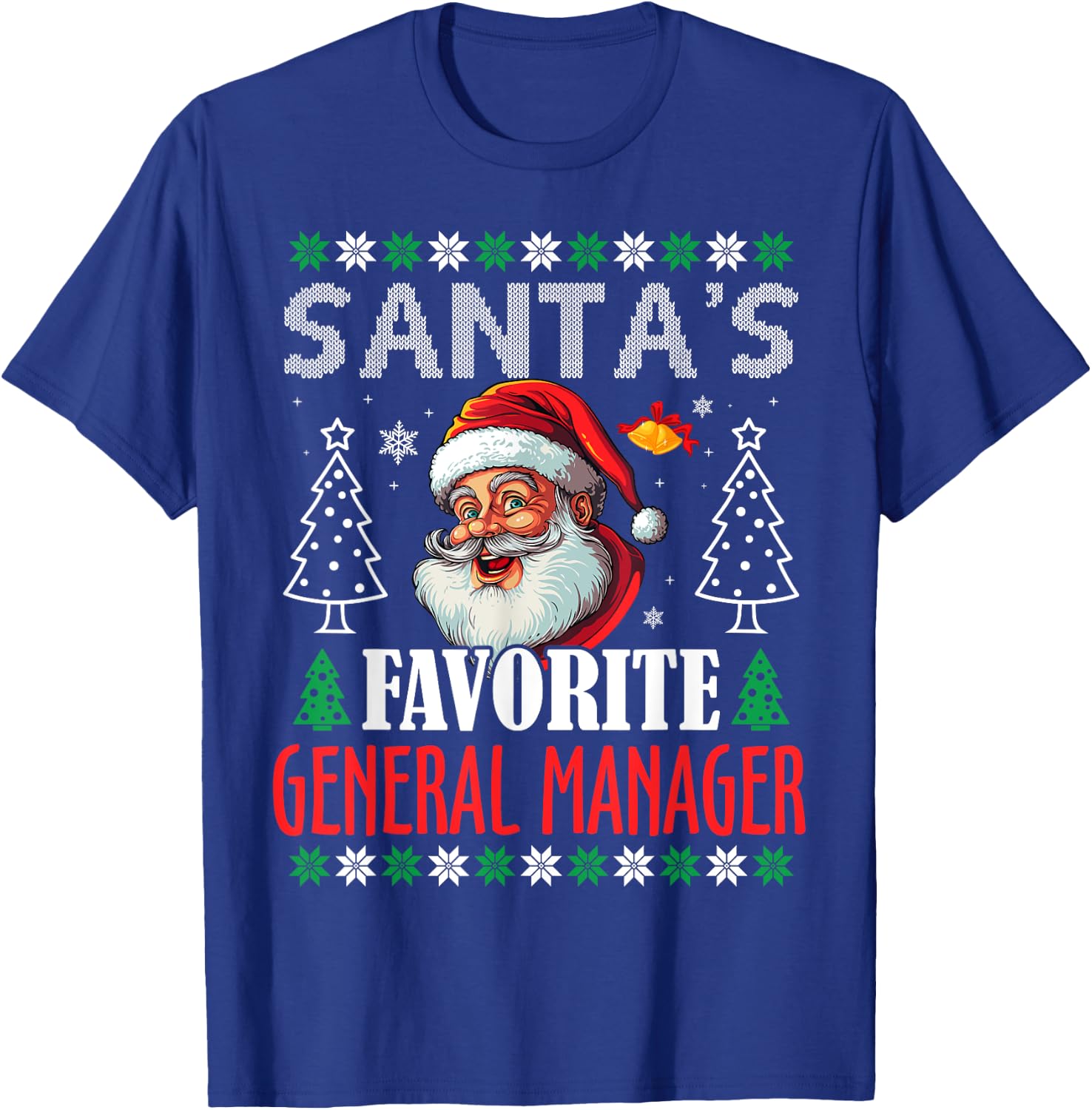 Santa's Favorite General Manager Funny Christmas T-Shirt - T-Shirt | Royal