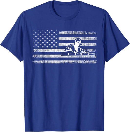 Brick Mason Patriotic American Flag Bricklayer Builder T-Shirt - T-Shirt | Royal